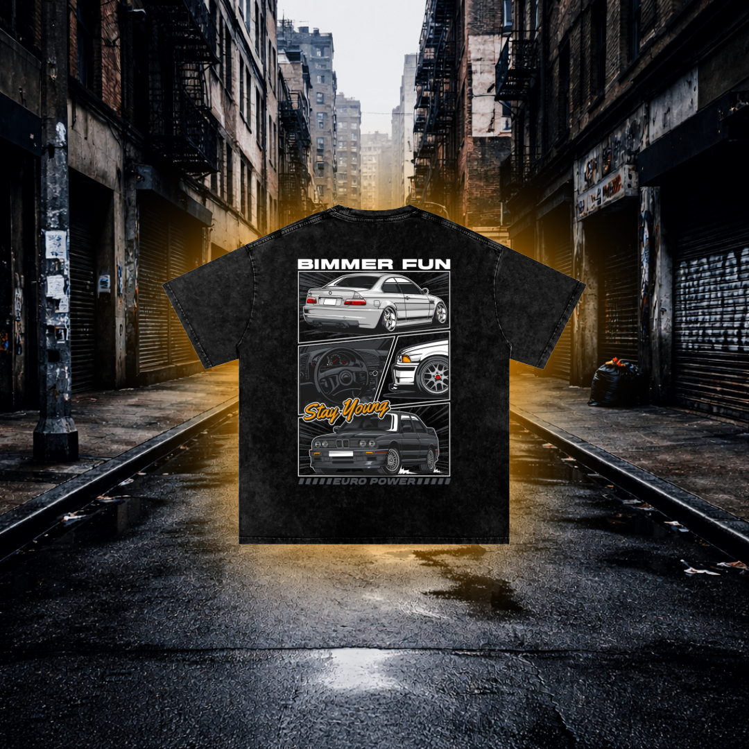 Bimmer Fun Stay Young T-Shirt Euro Car Culture Streetwear Graphic Tee T-Shirt