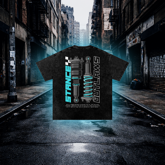 Blue Stance Outlaws Car Culture T-Shirt – Premium Automotive Streetwear Tee T-Shirt