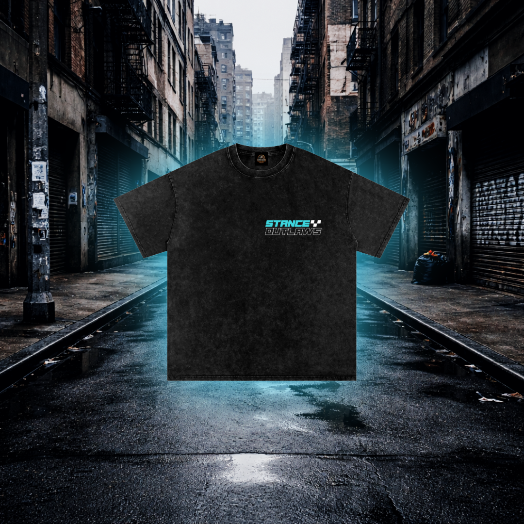 Blue Stance Outlaws Car Culture T-Shirt – Premium Automotive Streetwear Tee T-Shirt