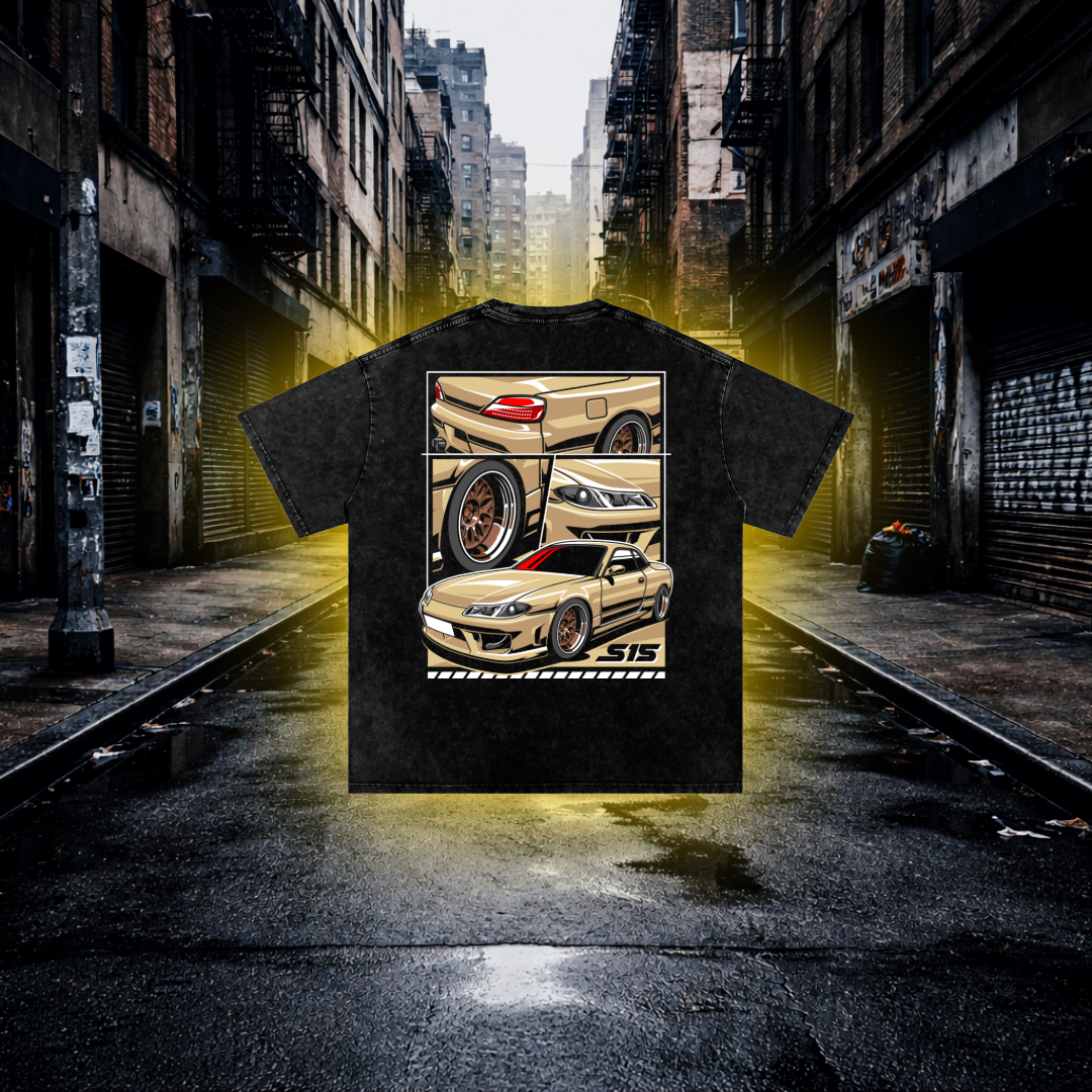 Golden Era Drift Oversized T-shirt – Retro Tuner Car Tee - RevQor Golden Era Drift Oversized T-shirt – Retro Tuner Car Tee T-Shirt