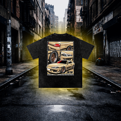 Golden Era Drift Oversized T-shirt – Retro Tuner Car Tee - RevQor Golden Era Drift Oversized T-shirt – Retro Tuner Car Tee T-Shirt