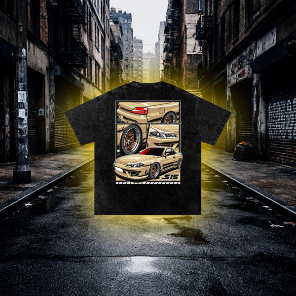 Golden Era Drift Oversized T-shirt – Retro Tuner Car Tee - RevQor Golden Era Drift Oversized T-shirt – Retro Tuner Car Tee T-Shirt