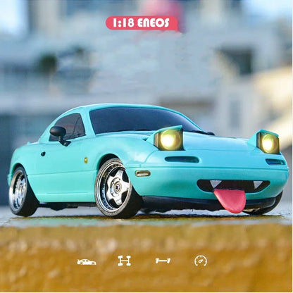 LDRC LD1804 RTR 1/18 Scale MX5 RC Drift Car Alloy Body RWD RTR 2.4Ghz Full Proportional Remote Control with Gyro ESP LED Lights