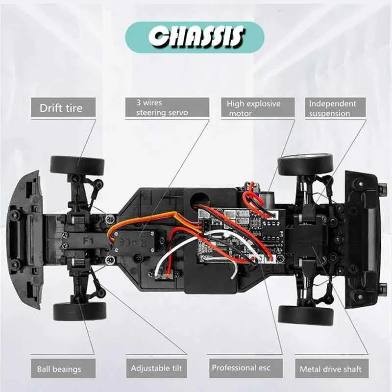 LDRC LD1804 RTR 1/18 Scale MX5 RC Drift Car Alloy Body RWD RTR 2.4Ghz Full Proportional Remote Control with Gyro ESP LED Lights