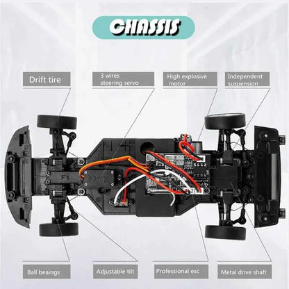 LDRC LD1804 RTR 1/18 Scale MX5 RC Drift Car Alloy Body RWD RTR 2.4Ghz Full Proportional Remote Control with Gyro ESP LED Lights