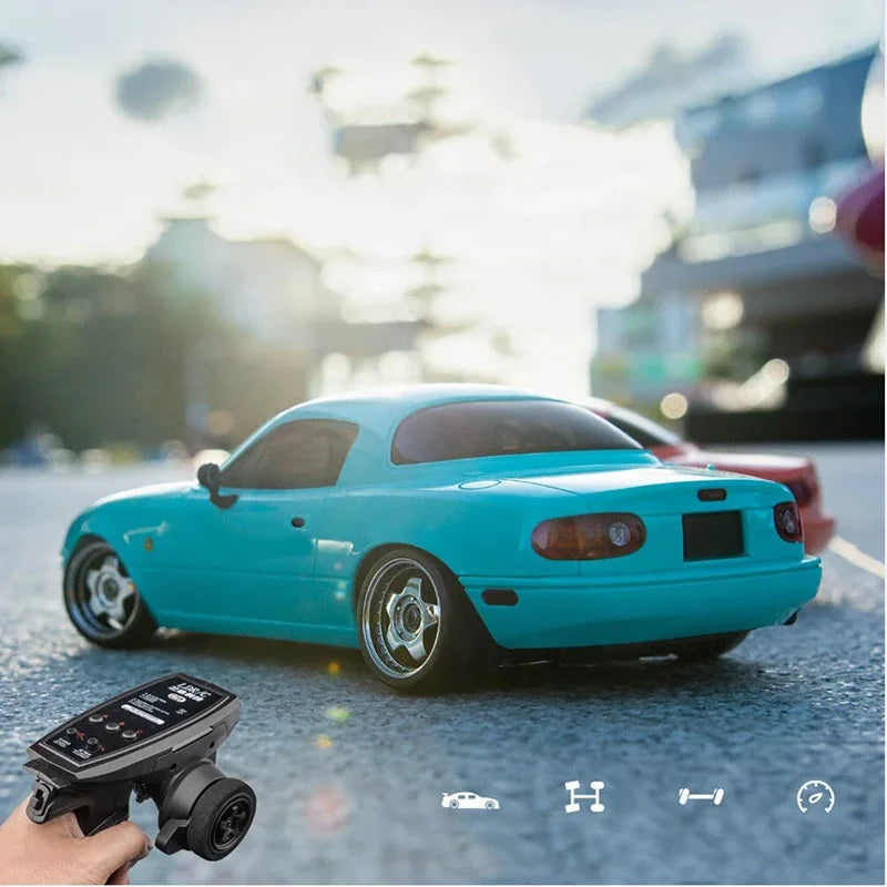 LDRC LD1804 RTR 1/18 Scale MX5 RC Drift Car Alloy Body RWD RTR 2.4Ghz Full Proportional Remote Control with Gyro ESP LED Lights