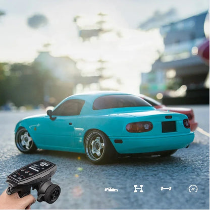 LDRC LD1804 RTR 1/18 Scale MX5 RC Drift Car Alloy Body RWD RTR 2.4Ghz Full Proportional Remote Control with Gyro ESP LED Lights
