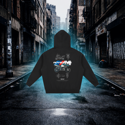 Adventure Blueprint Oversized Zip Hoodie – Premium Adventure Rider Streetwear - RevQor Adventure Blueprint Oversized Zip Hoodie – Premium Adventure Rider Streetwear Hoodie