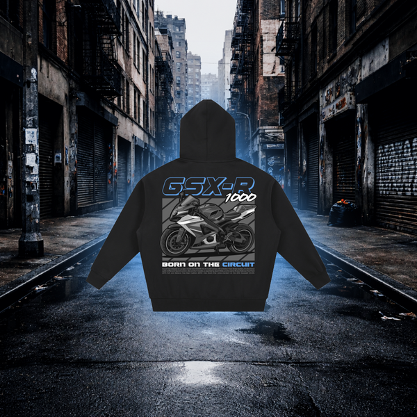 Born On The Circuit Oversized Zip Hoodie – Premium Sportbike Streetwear Hoodie - RevQor Born On The Circuit Oversized Zip Hoodie – Premium Sportbike Streetwear Hoodie Hoodie