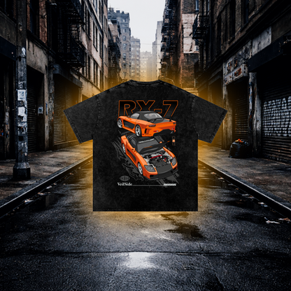 Han RX7 Streetwear T-Shirt – Orange Drift Icon Graphic Tee for Car & Movie Fans T-Shirt