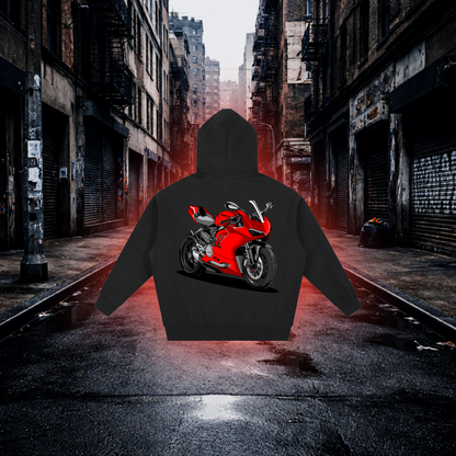 Red Dominance Oversized Zip Hoodie – Premium Sportbike Streetwear - RevQor Red Dominance Oversized Zip Hoodie – Premium Sportbike Streetwear Hoodie
