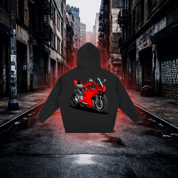 Red Dominance Oversized Zip Hoodie – Premium Sportbike Streetwear - RevQor Red Dominance Oversized Zip Hoodie – Premium Sportbike Streetwear Hoodie