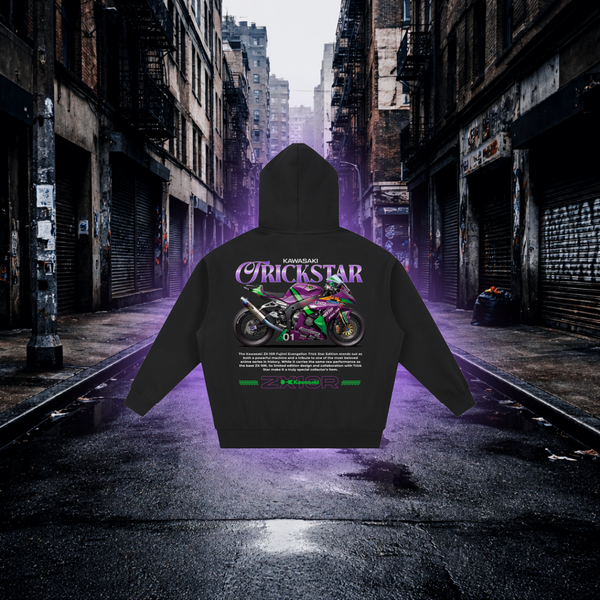 Trickstar Energy Oversized Zip Hoodie – Premium Race Sportbike Streetwear - RevQor Trickstar Energy Oversized Zip Hoodie – Premium Race Sportbike Streetwear Hoodie