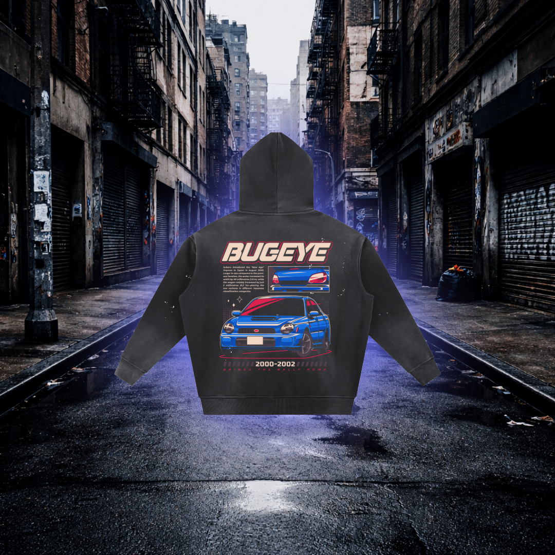 BugEye Rally Icon Oversized Hoodie – Retro Rally Car Streetwear Hoodie