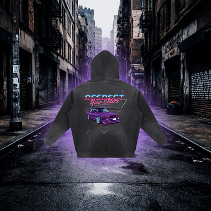 Respect Your Elders Retro Car Oversized Hoodie – Classic Car Culture Streetwear Hoodie