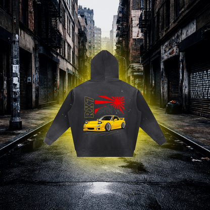 Rising Sun Drift Oversized Hoodie – Japanese Car Culture Streetwear Hoodie