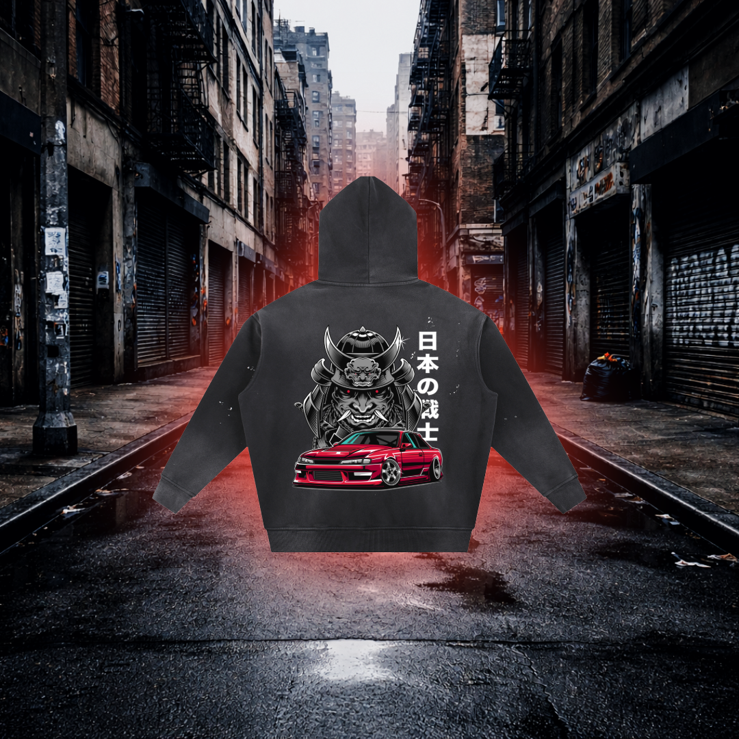 Samurai Street Beast Oversized Hoodie – Power Drift Car Streetwear Hoodie