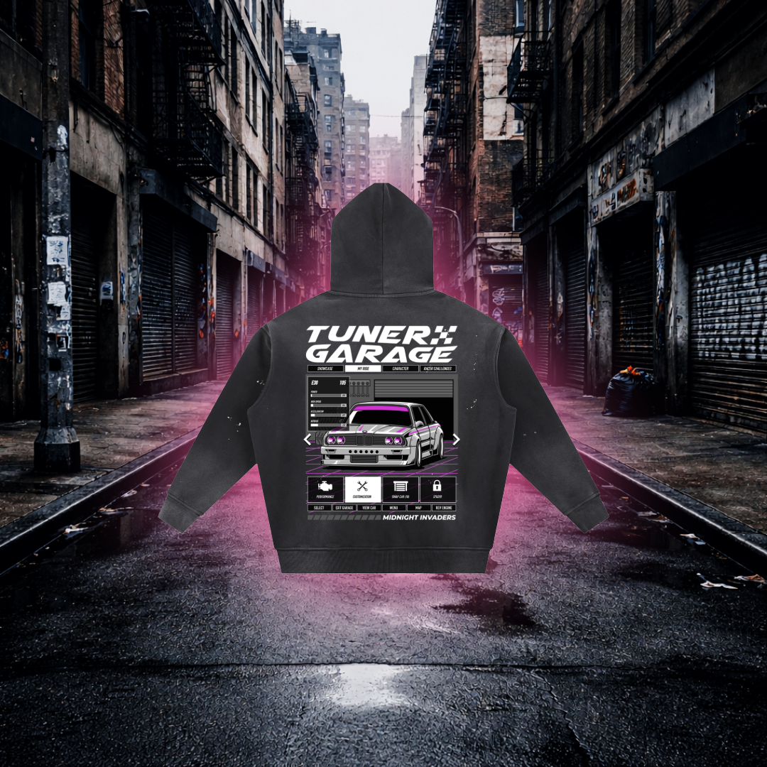 Tuner Garage Retro Car Oversized Hoodie – Tuner Culture Streetwear Hoodie