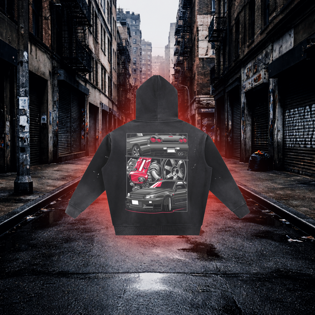 Turbo Build Legends Oversized Hoodie – Performance Car Culture Streetwear Hoodie