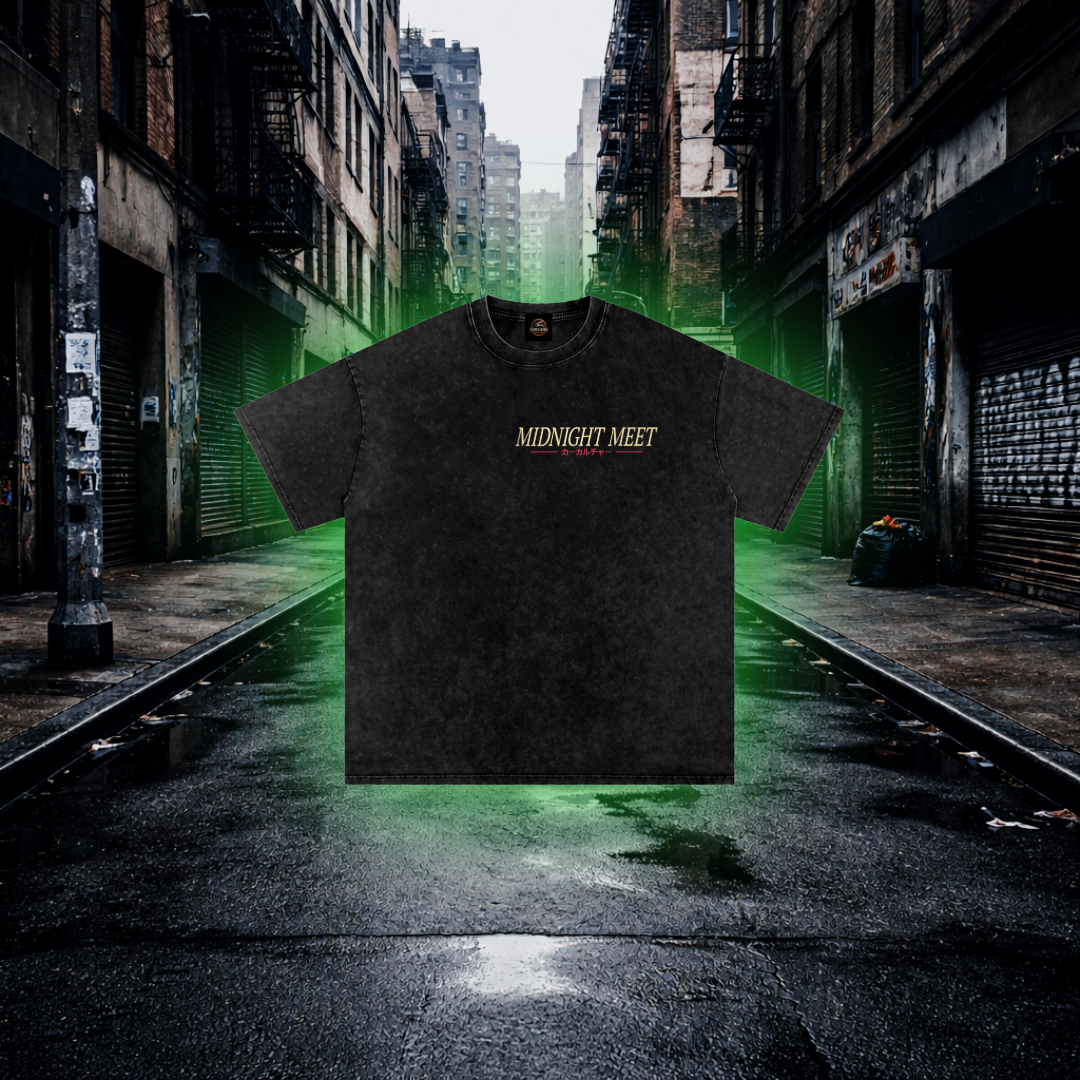 Midnight Meet  Oversized T-shirt – Retro Car Culture Tee T-Shirt
