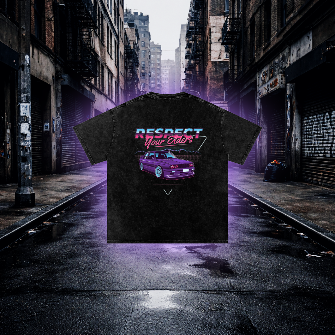 Respect Your Elders Retro Bimmer Oversized T-shirt – Classic Car Culture Tee - RevQor Respect Your Elders Retro Bimmer Oversized T-shirt – Classic Car Culture Tee T-Shirt