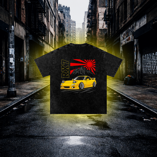 Rising Sun Drift Oversized T-Shirt – Japanese Car Culture Tee T-Shirt