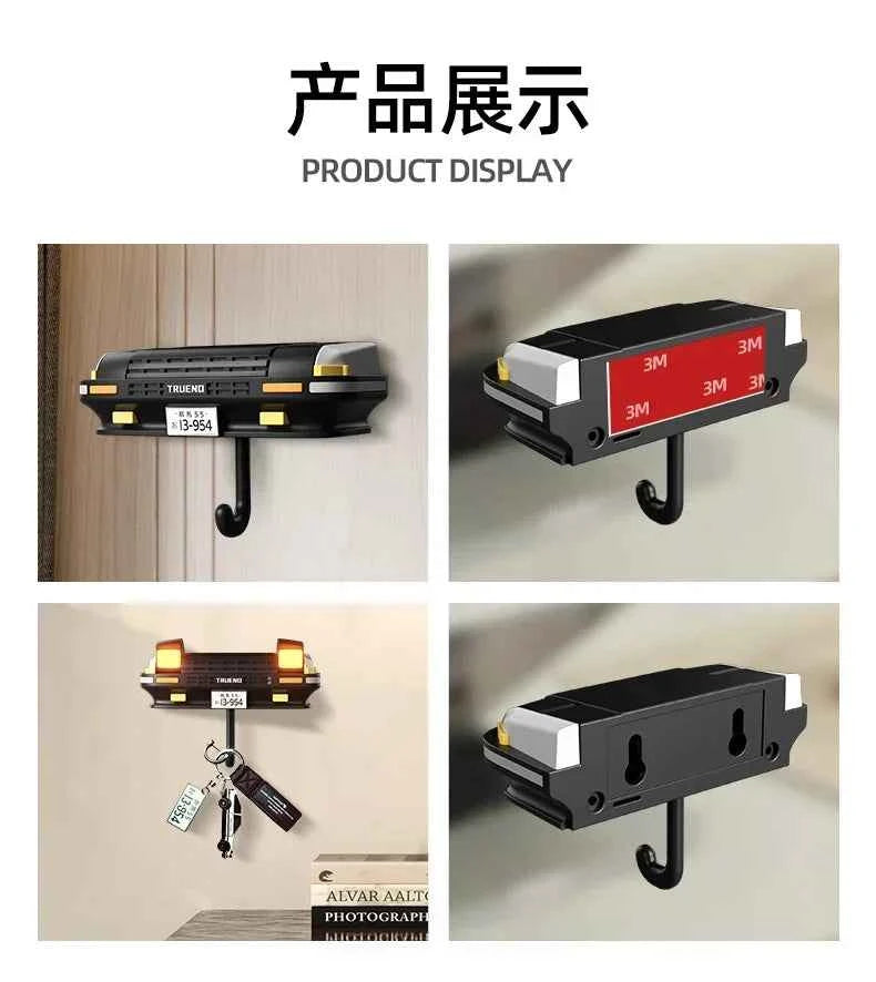 Car Headlight Key Holder Decor Creative Senior Key Hanger Wall-mounted Home Key Hooks Room Wall Decoration Enthusiasts Gift