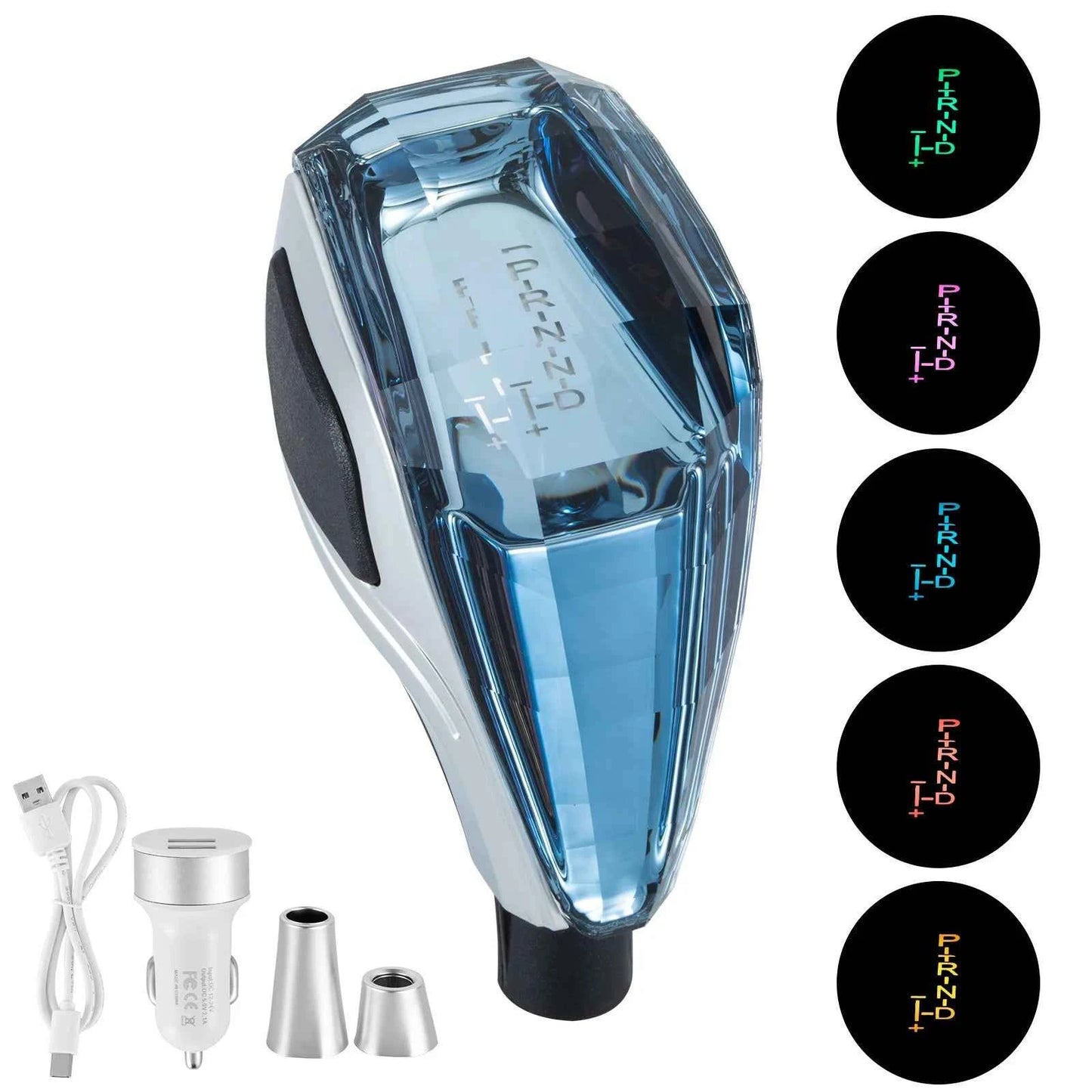 New Crystal Multicolor LED Light Car Gear Shift Knob Universal Modified Lever Handball for Toyota for Mazda for Mitsubishi Etc
