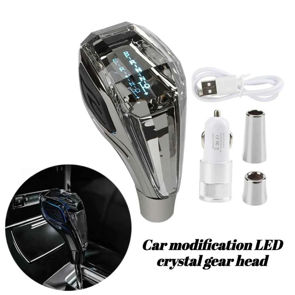 New Crystal Multicolor LED Light Car Gear Shift Knob Universal Modified Lever Handball for Toyota for Mazda for Mitsubishi Etc