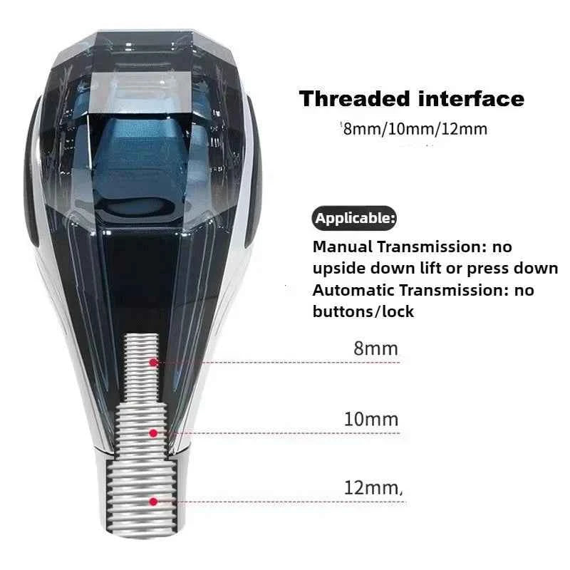 New Crystal Multicolor LED Light Car Gear Shift Knob Universal Modified Lever Handball for Toyota for Mazda for Mitsubishi Etc