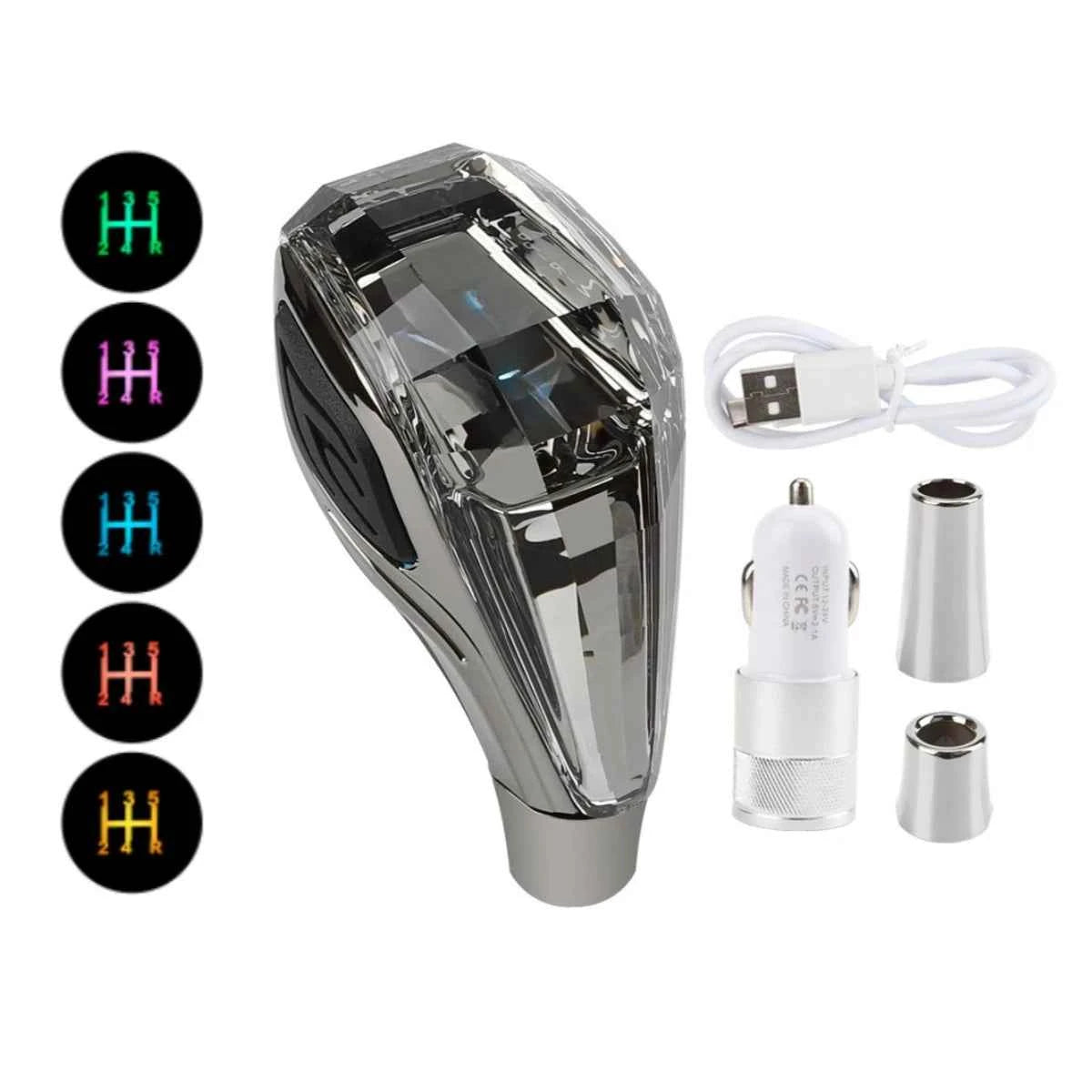 New Crystal Multicolor LED Light Car Gear Shift Knob Universal Modified Lever Handball for Toyota for Mazda for Mitsubishi Etc