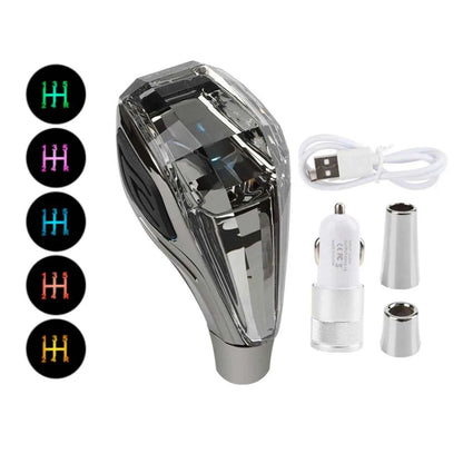 New Crystal Multicolor LED Light Car Gear Shift Knob Universal Modified Lever Handball for Toyota for Mazda for Mitsubishi Etc