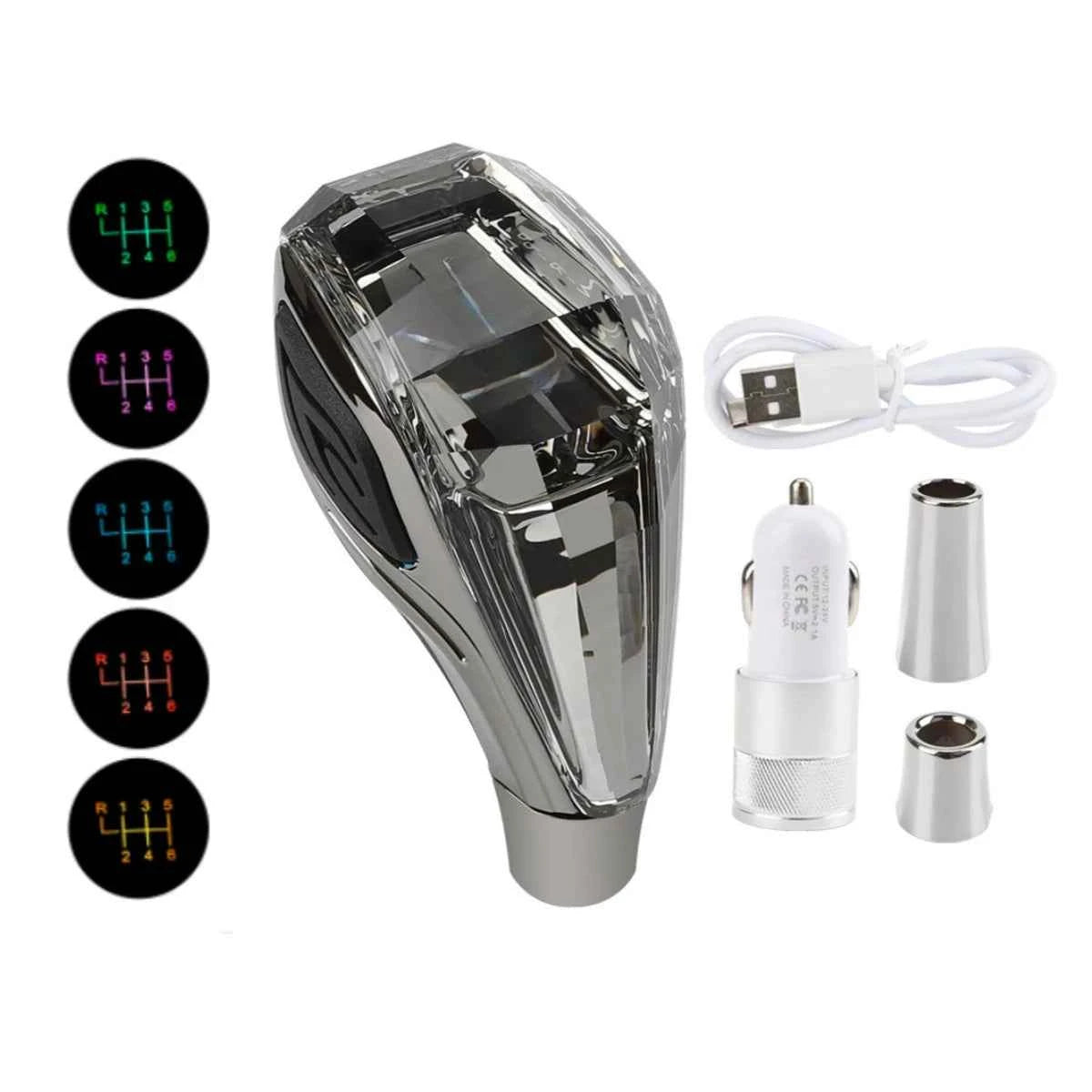 New Crystal Multicolor LED Light Car Gear Shift Knob Universal Modified Lever Handball for Toyota for Mazda for Mitsubishi Etc