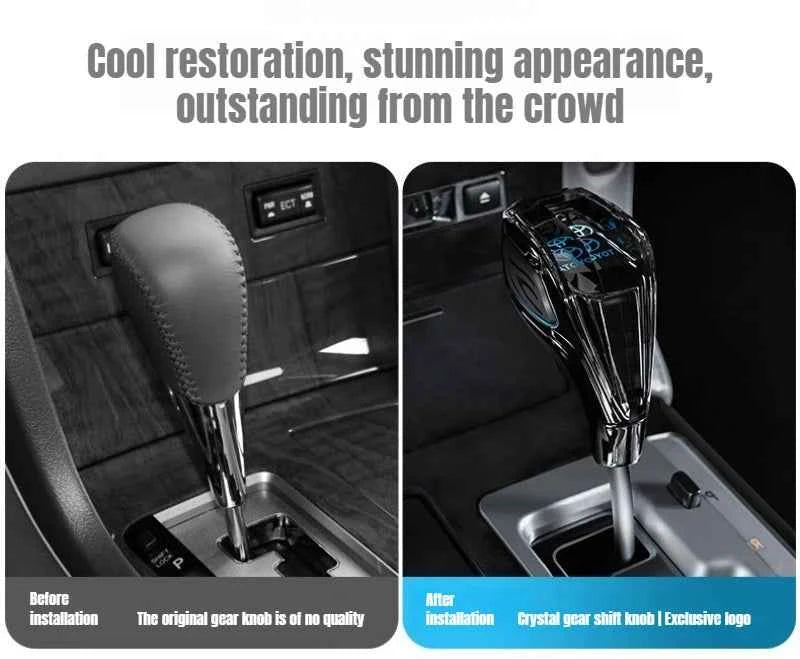 New Crystal Multicolor LED Light Car Gear Shift Knob Universal Modified Lever Handball for Toyota for Mazda for Mitsubishi Etc