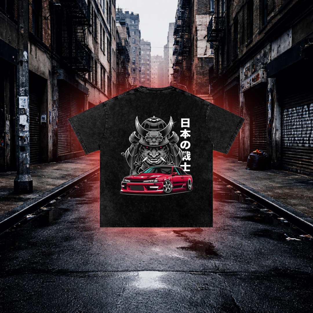 Samurai Street Beast Oversized T-shirt – Power Drift Car Tee - RevQor Samurai Street Beast Oversized T-shirt – Power Drift Car Tee T-Shirt