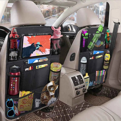 Car Seat Back Organizer 10 Storage Pockets with Touch Screen Tablet Holder Protector for Kids Children Car Accessories