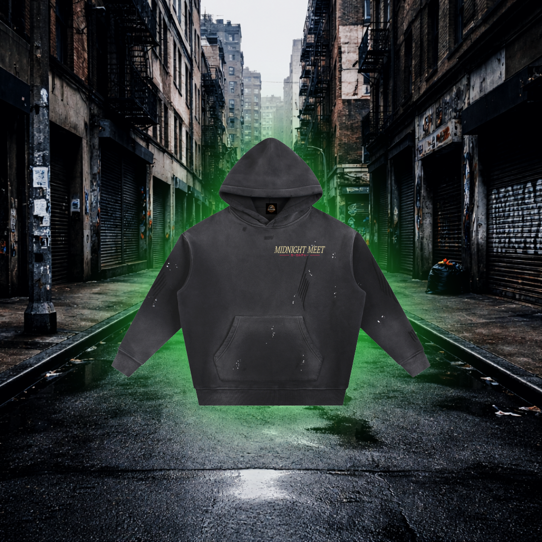Midnight Meet  Oversized Hoodie – Retro Car Culture Streetwear Hoodie