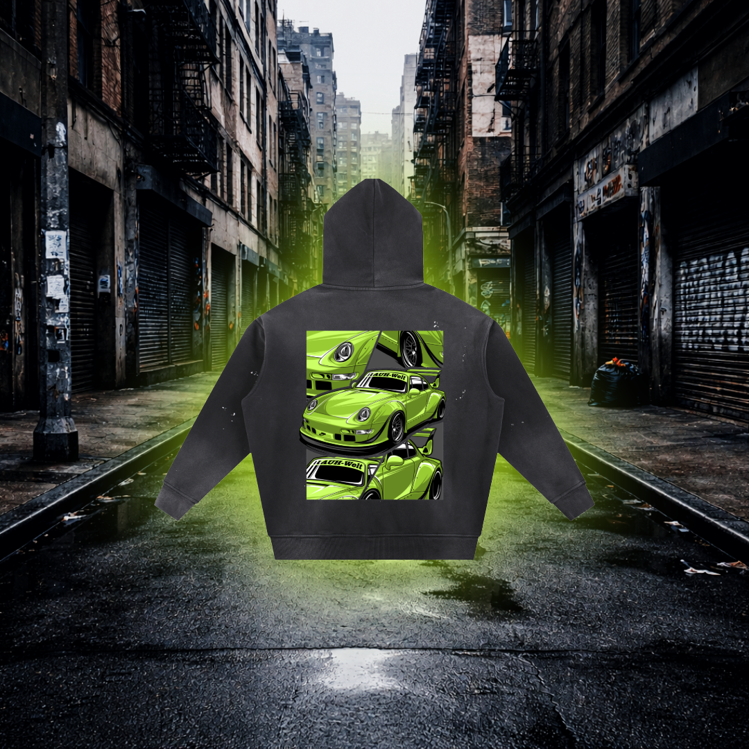 Sinister Green Widebody Porsche Inspired Hoodie – Premium Streetwear Hoodie