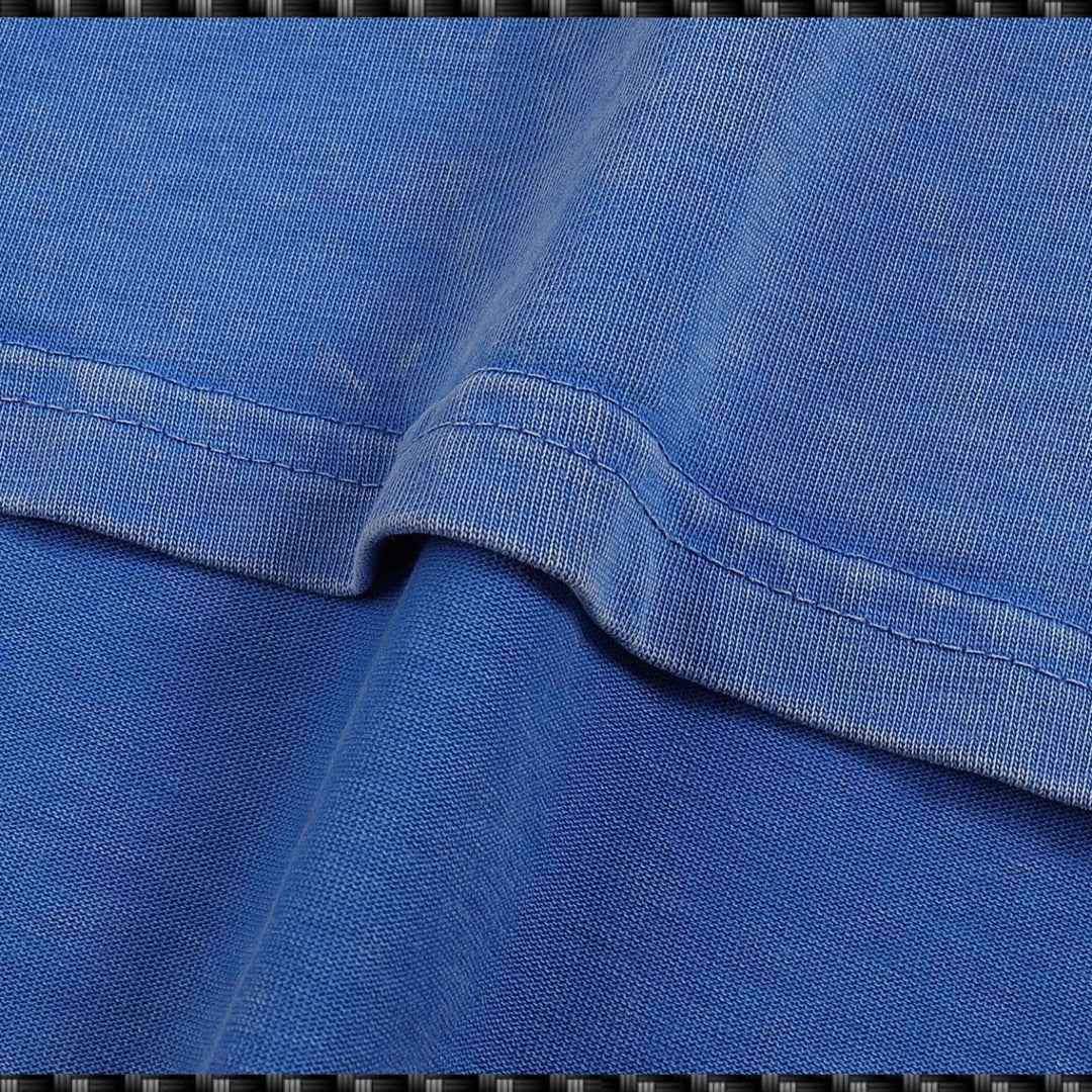 Close-up of blue fabric with a textured surface