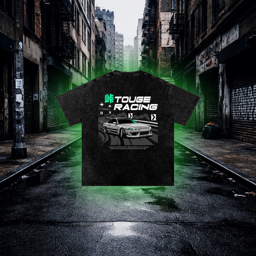 Touge Racing Drift Oversized T-Shirt – Mountain Pass Tee - RevQor Touge Racing Drift Oversized T-Shirt – Mountain Pass Tee T-Shirt
