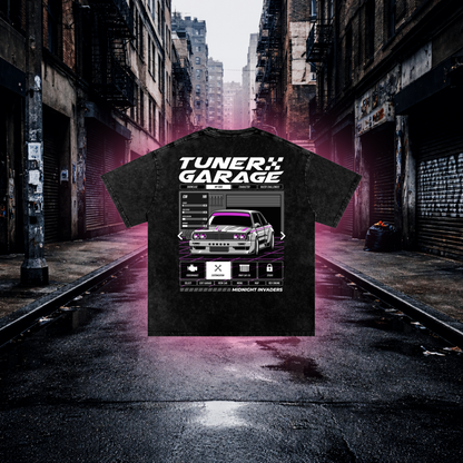 Tuner Garage Retro Car Oversized T-Shirt – Tuner Culture Tee - RevQor