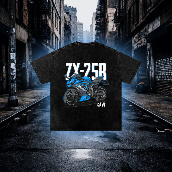 ZX-25R Inspired Sport Bike Oversized T-Shirt – Premium Biker Streetwear Graphic Tee - RevQor
